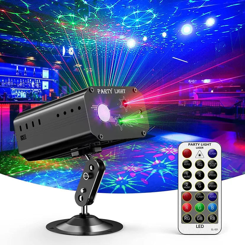 Sound Activated Disco Party Lights with Remote, Multi-Colour LED Effects