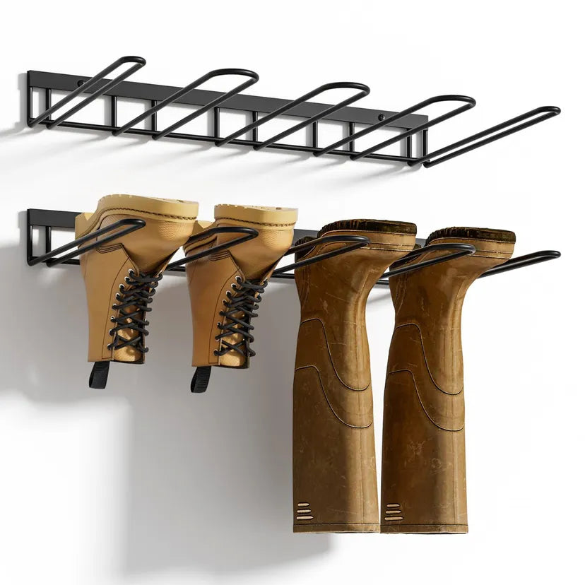 zacurter Wall-Mounted Welly Boot Rack – Holds 4 Pairs