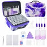 Diamond Art Storage Organiser Case 120 Compartments Bead Container EVA Purple