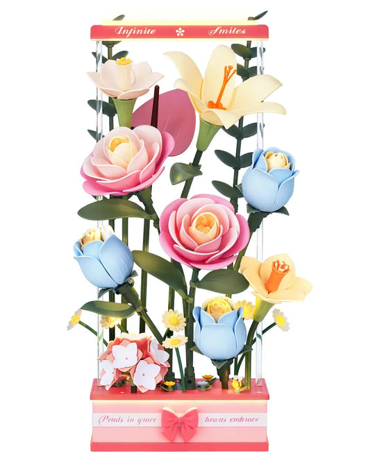 ROKR 3D Flower Building Kit with Light & Electric Bloom Effect (AF01D)