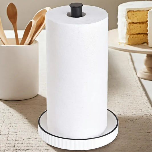Ceramic Kitchen Roll Holder – Stable Base (18 cm Ø × 32 cm)