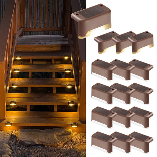 Solpex Solar Deck Lights, 16 Pack Warm White Waterproof Step & Path Lights