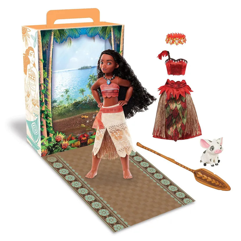 Disney Store Moana Story Doll with Pua 2 Outfits Accessories Play Stage