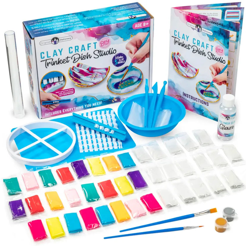 Clay Craft DIY Studio Set With 40 Modelling Clays Tools Letter Press For Kids
