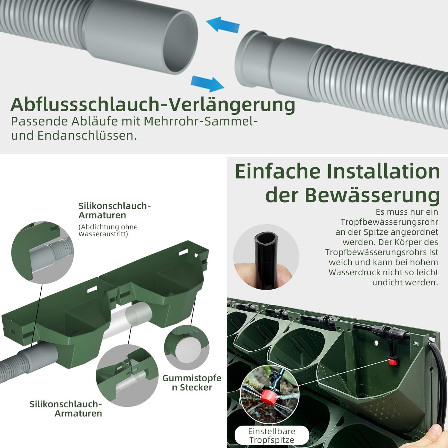 Self Watering Vertical Garden Wall Planter 36 Pocket 6.3L PP Auto Irrigation