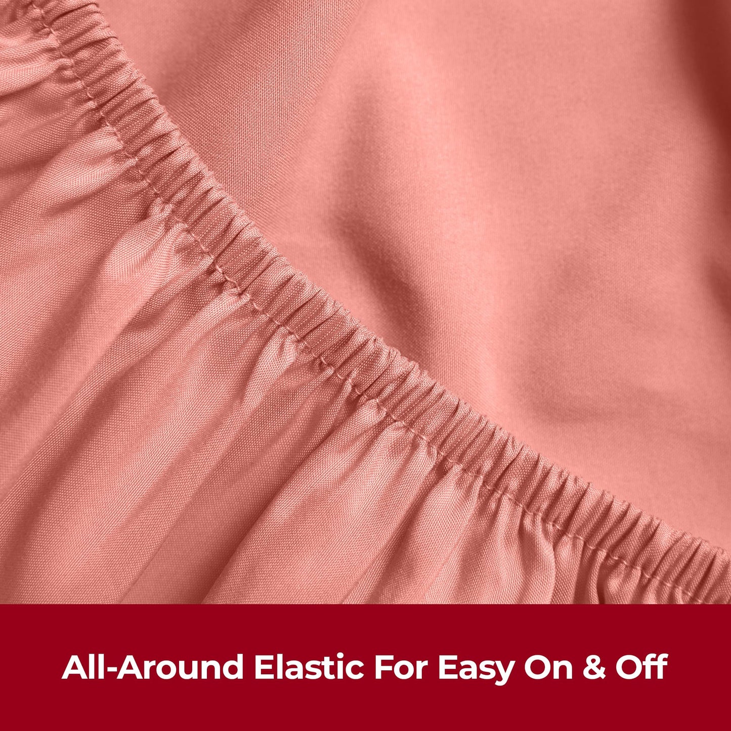 Mellanni Super King Fitted Sheet (Coral) – Soft Microfibre, 40 cm Extra Deep (180×200 cm)