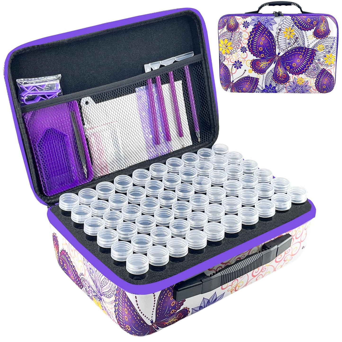 Diamond Painting Storage Case 120 Slots Organiser with Tools Accessories