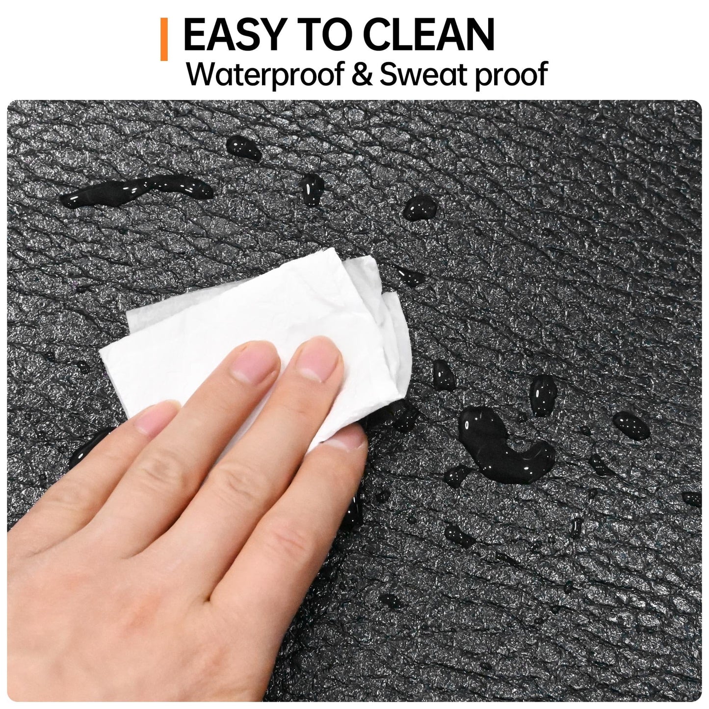 Exercise Equipment Mat Noise Reduction Waterproof Non Slip Surface Black