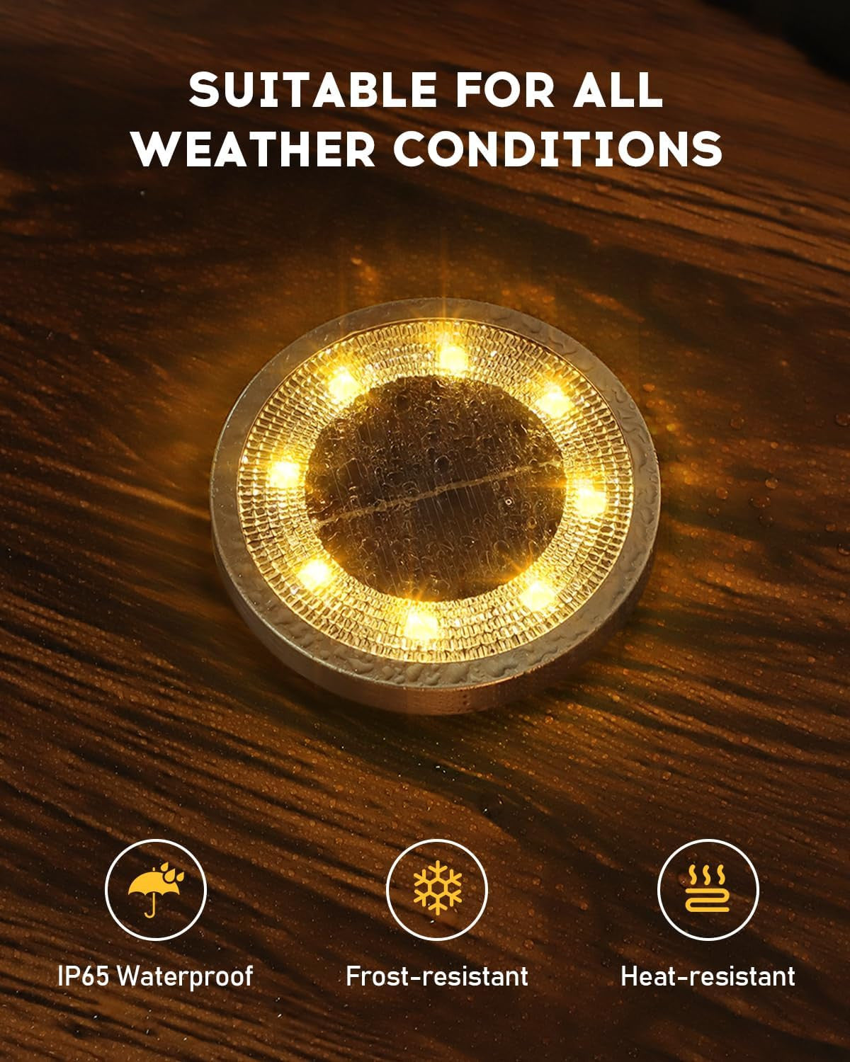 Solar Ground Lights for Garden Path (8 Pack)