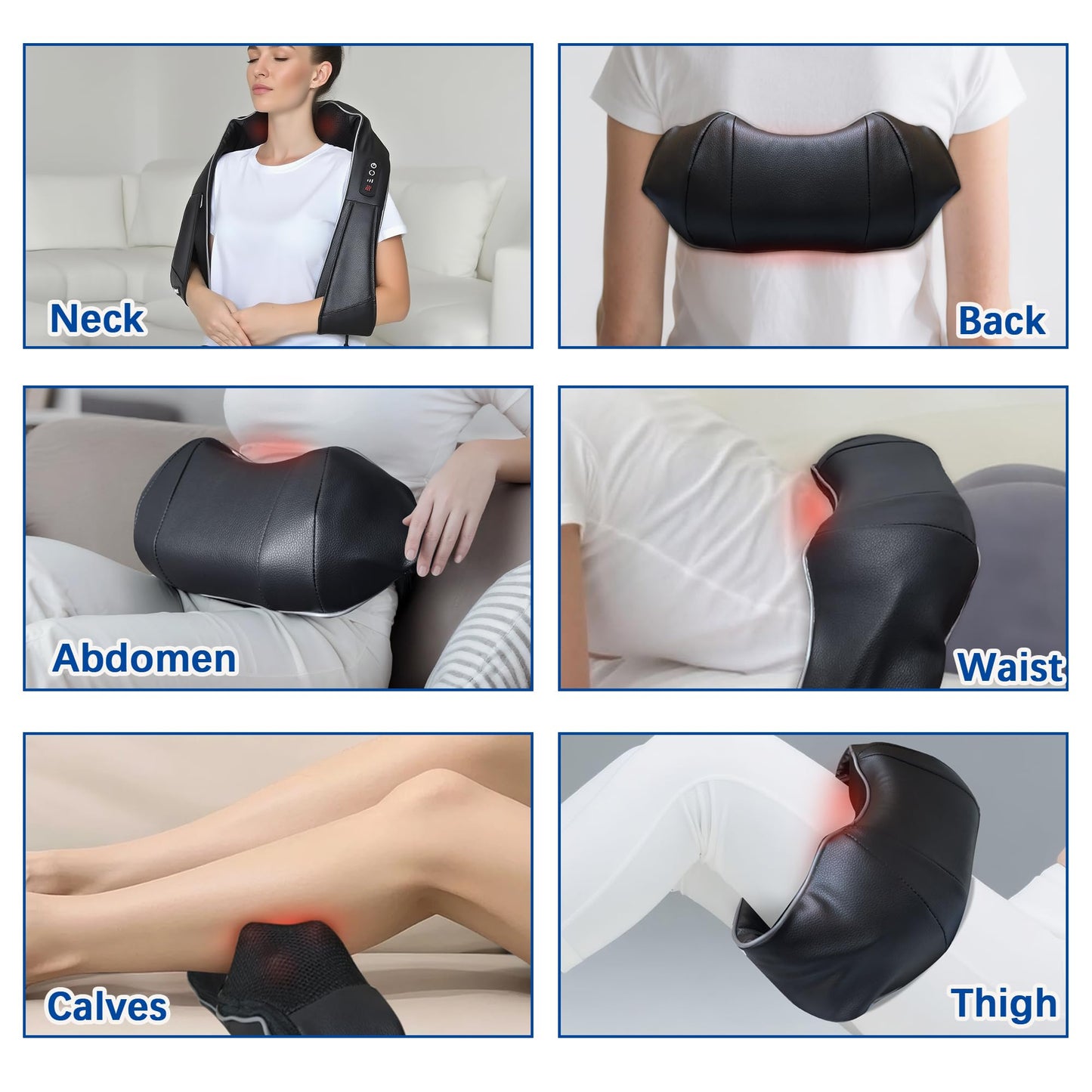 Joyset Neck & Back Massager with Heat – 3D Deep Tissue Kneading (Black)