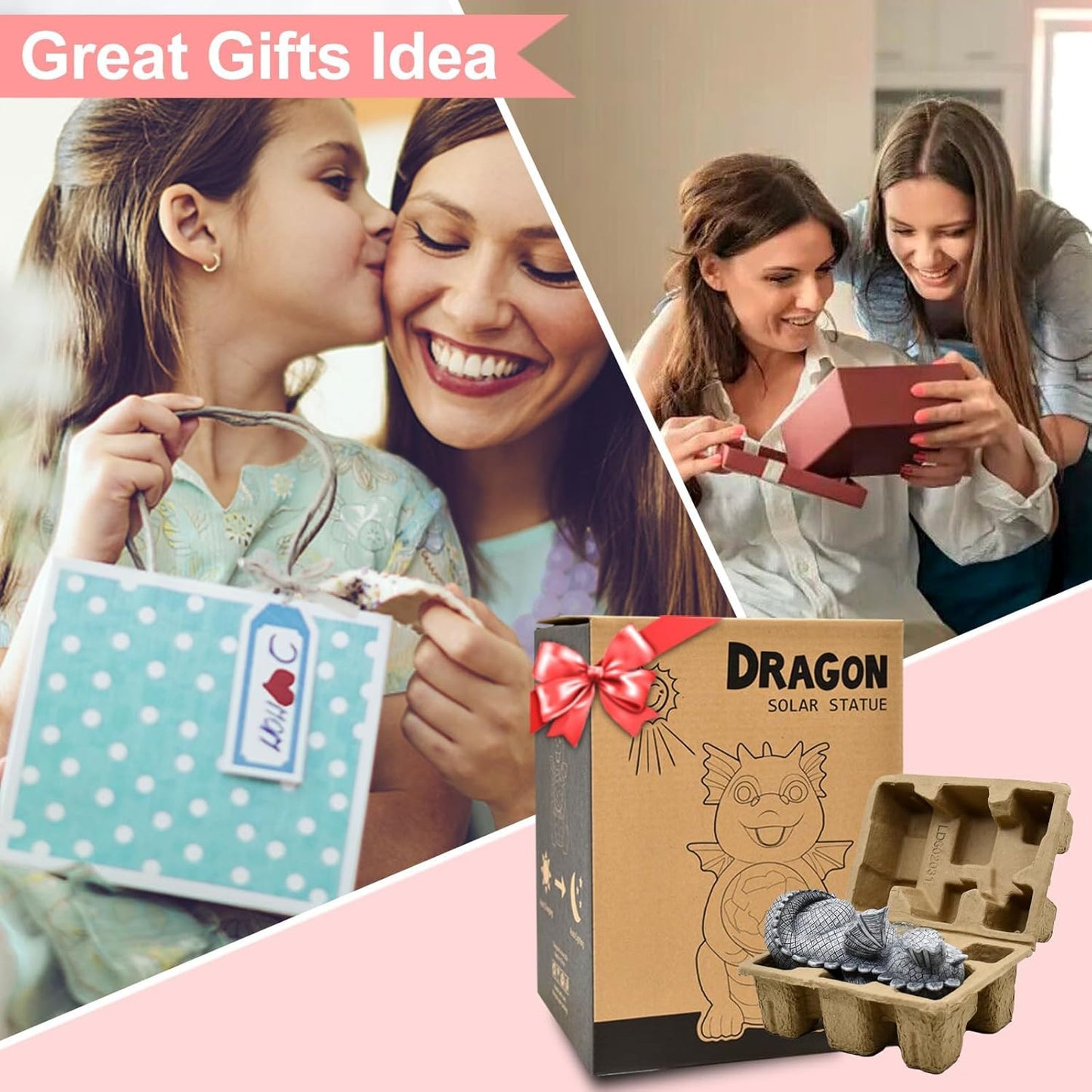 Solar Dragon Garden Statue with LED Light (19cm)