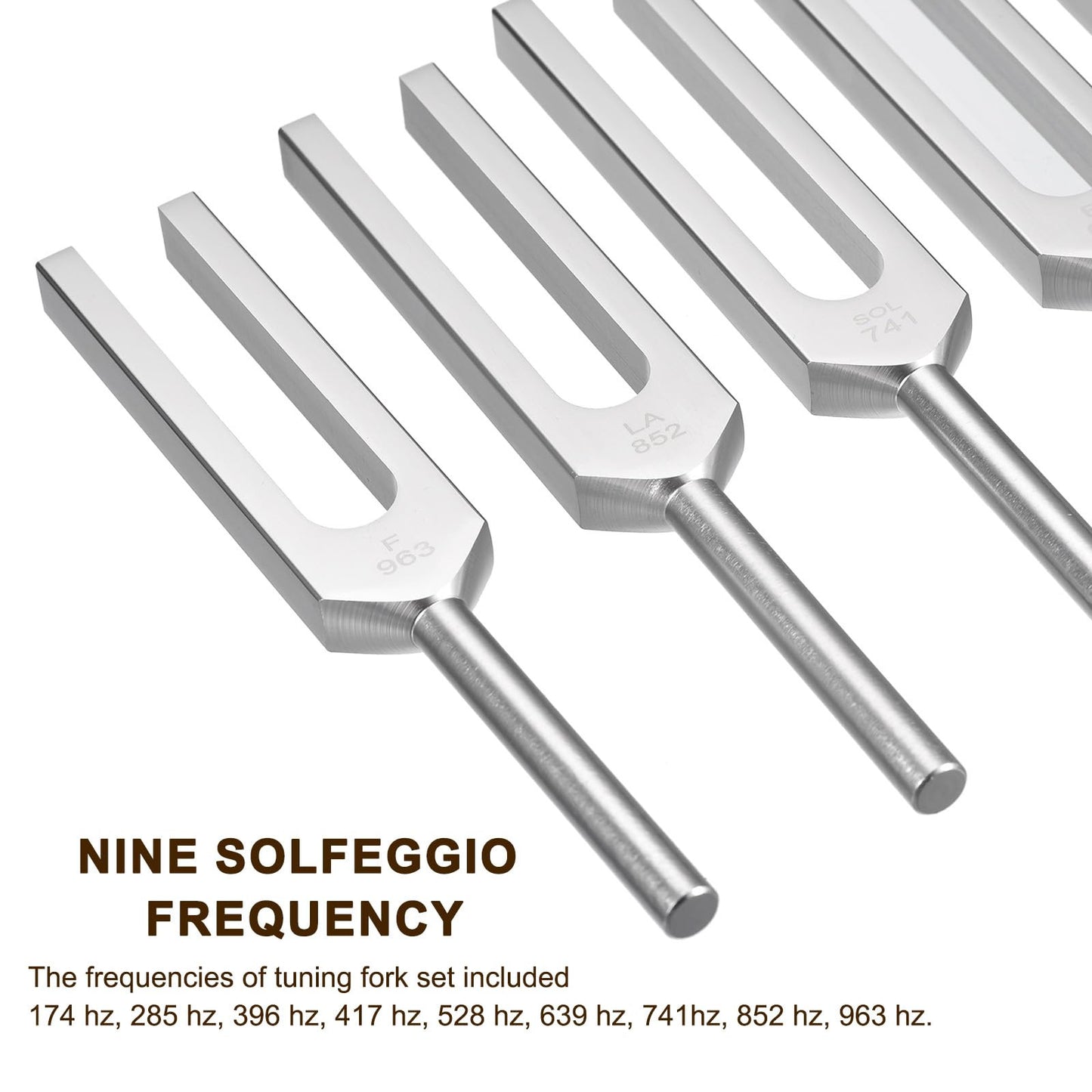 Adjustable Tuning Fork Set 5pcs for Sound Healing & Vibration Therapy