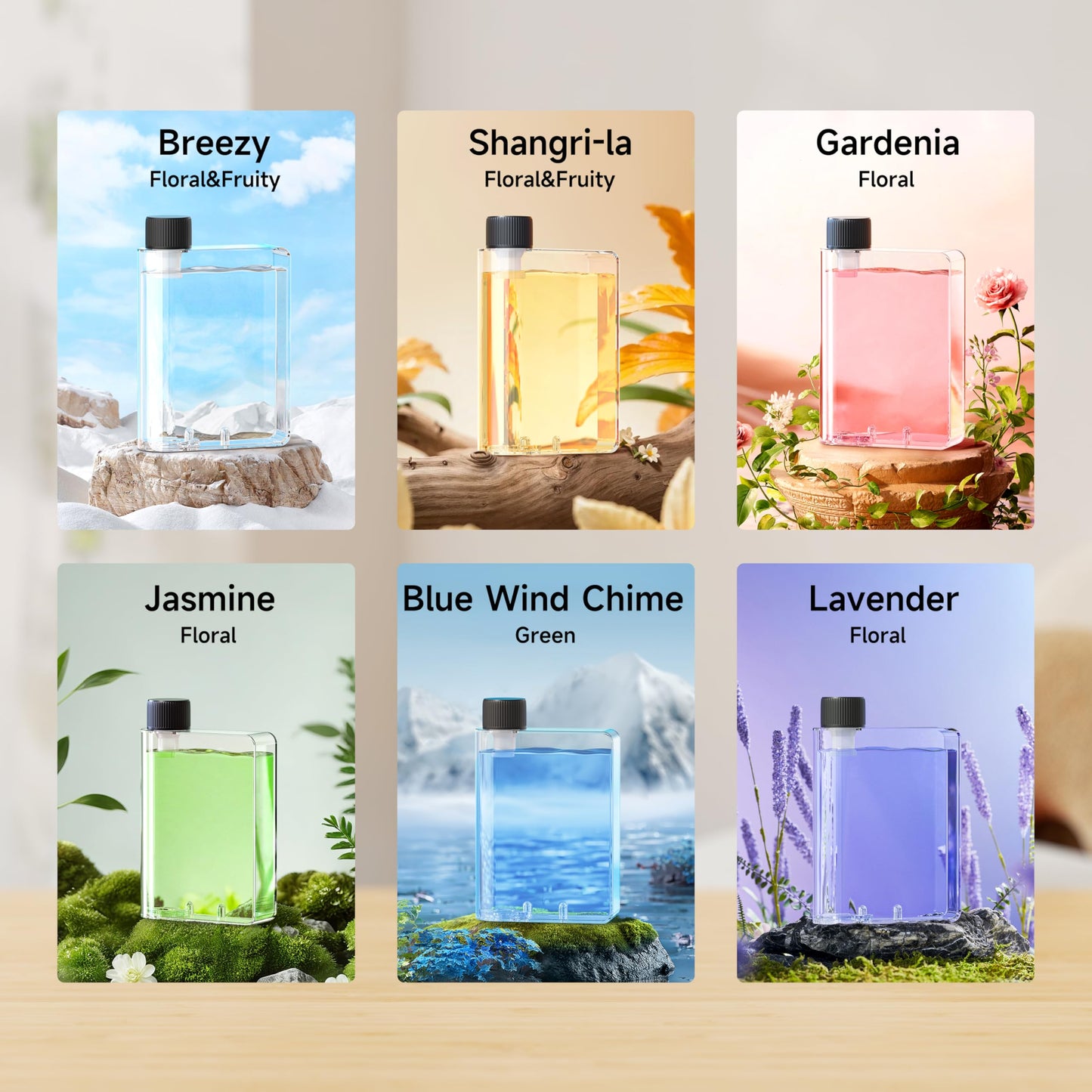 nimin Essential Oil Diffuser V05 + 6 Oils, 100 Levels, Waterless, Quiet