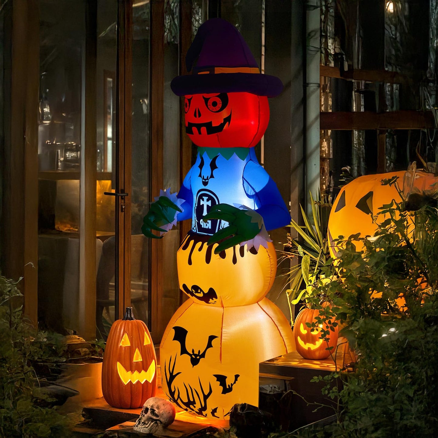 Halloween Inflatable Zombie Ghost 6ft Outdoor Decoration LED 12V Blower