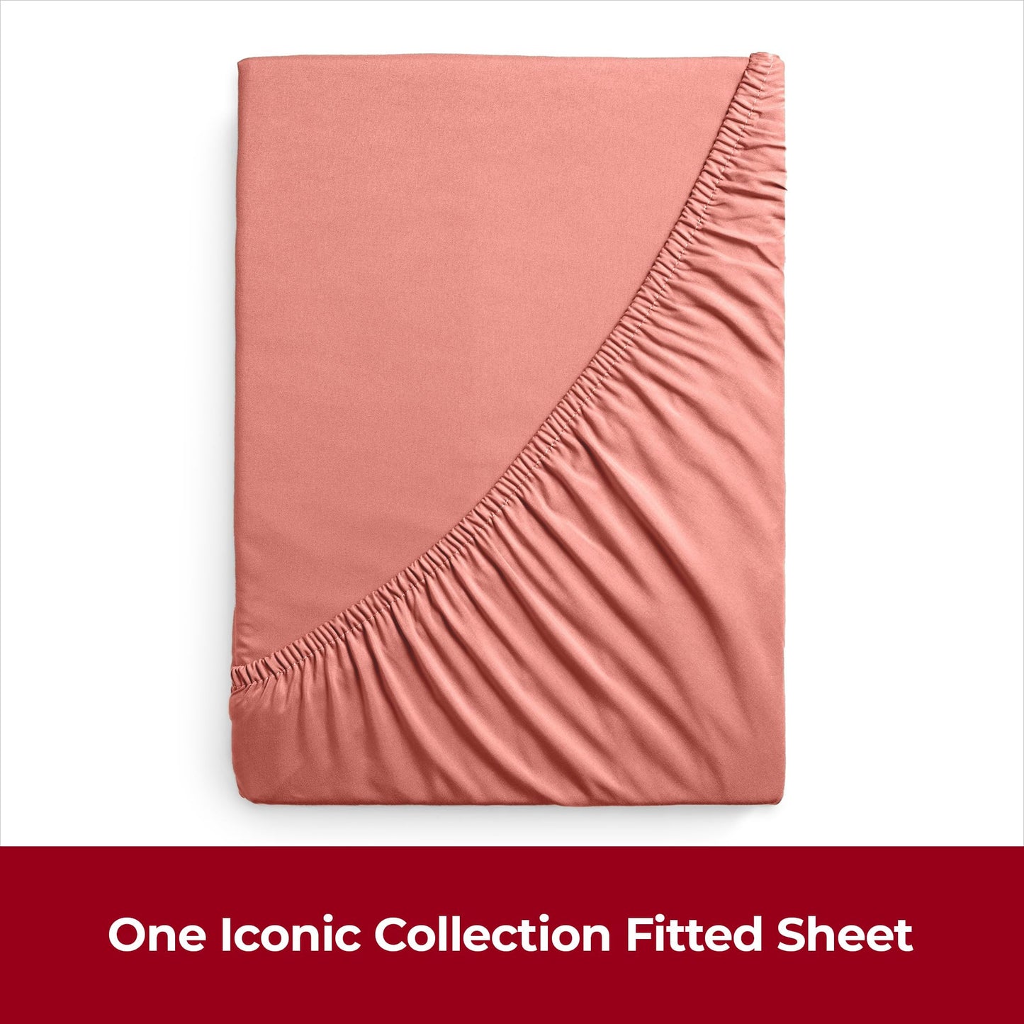 Mellanni Super King Fitted Sheet (Coral) – Soft Microfibre, 40 cm Extra Deep (180×200 cm)