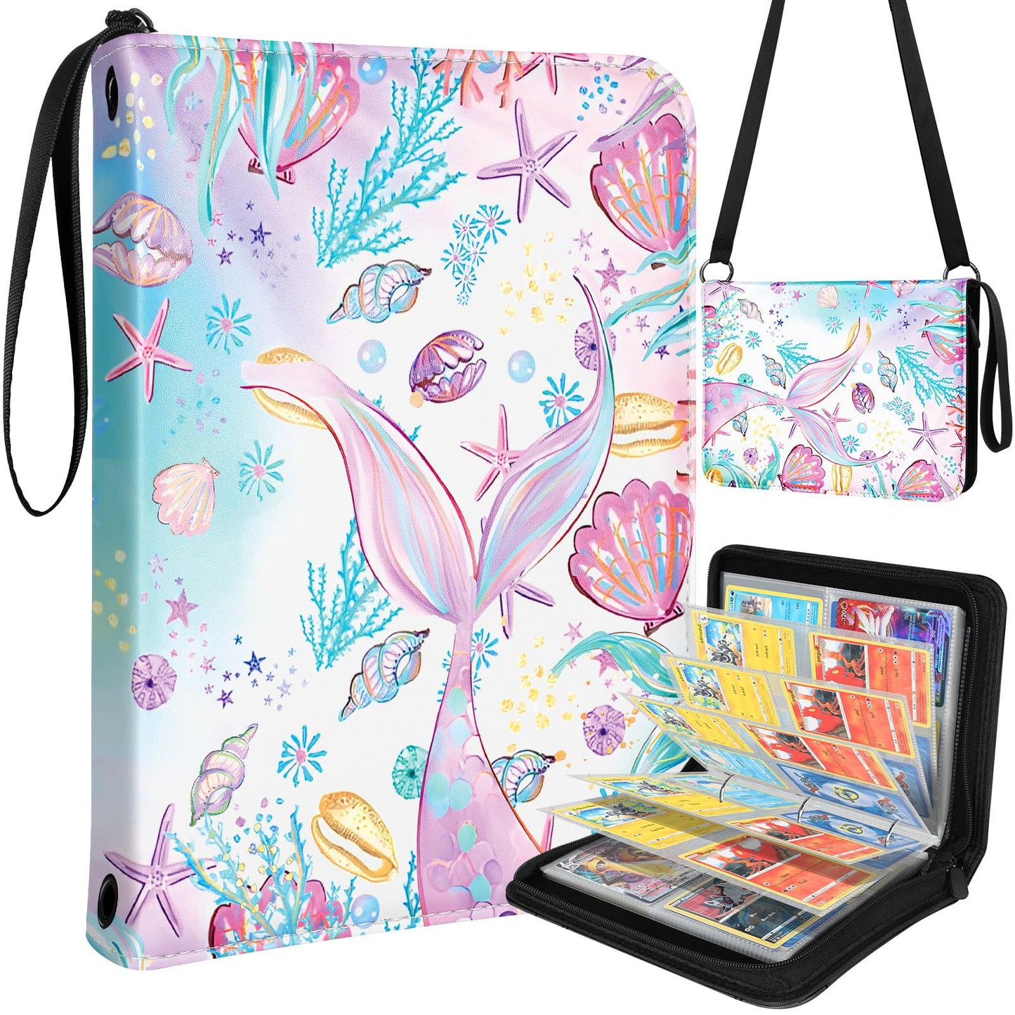 Trading Card Binder 4-Pocket Album 440 Cards Zippered Folder (TCG Ready)