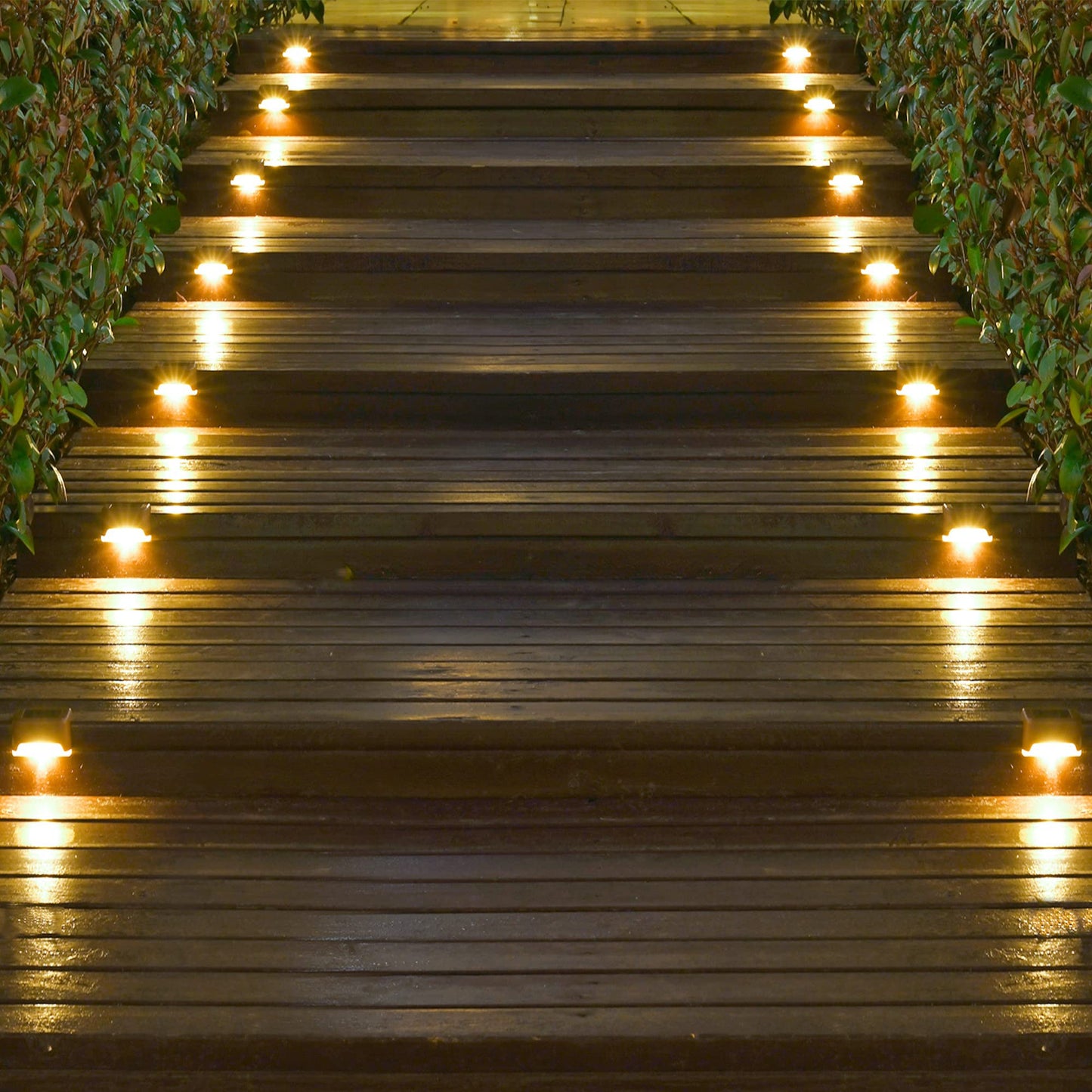 Solpex Solar Deck Lights, 16 Pack Warm White Waterproof Step & Path Lights