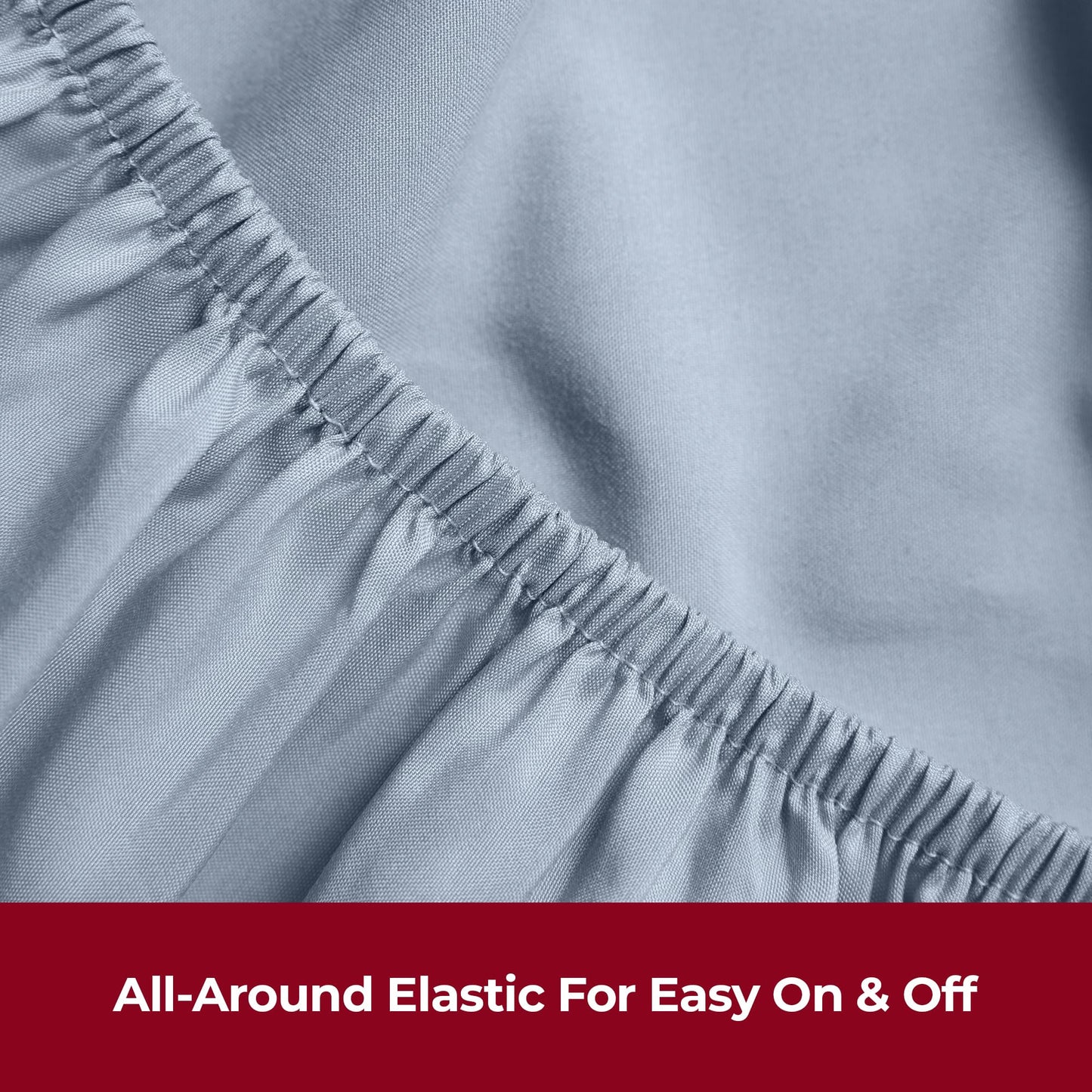 Mellanni Super King Fitted Sheet – Blue Hydrangea (180×200×40cm)