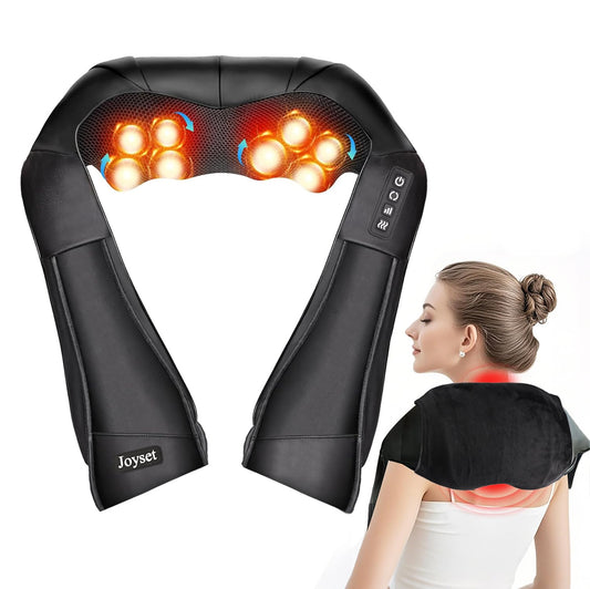 Shiatsu Neck & Shoulder Massager with Heat, 8 Kneading Nodes, Deep Relief