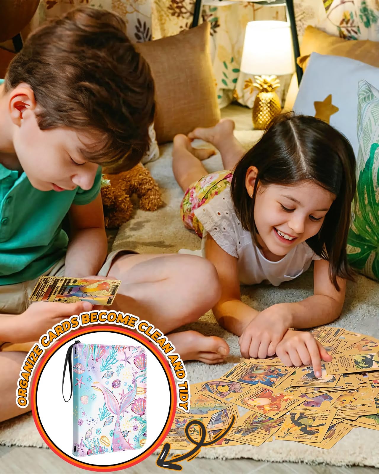 Trading Card Binder 4-Pocket Album 440 Cards Zippered Folder (TCG Ready)