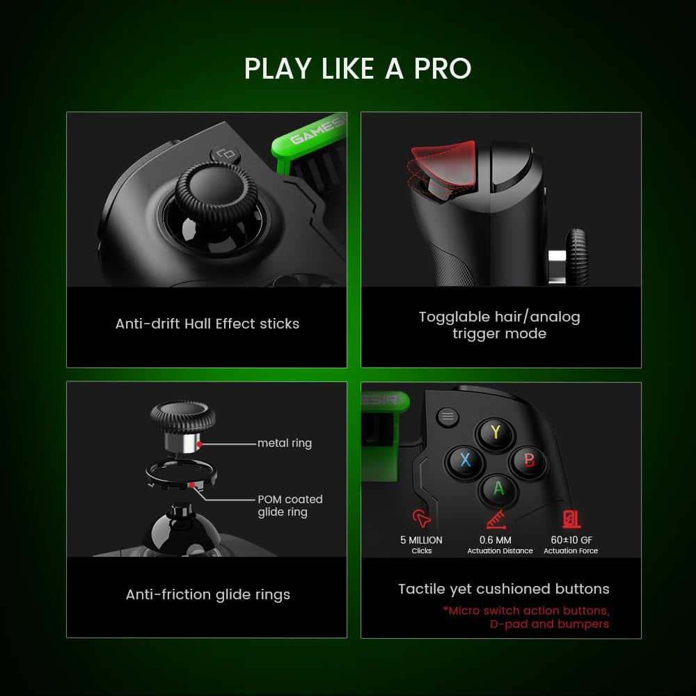 GameSir X4 Aileron Bluetooth Mobile Gaming Controller Android Hall Joystick