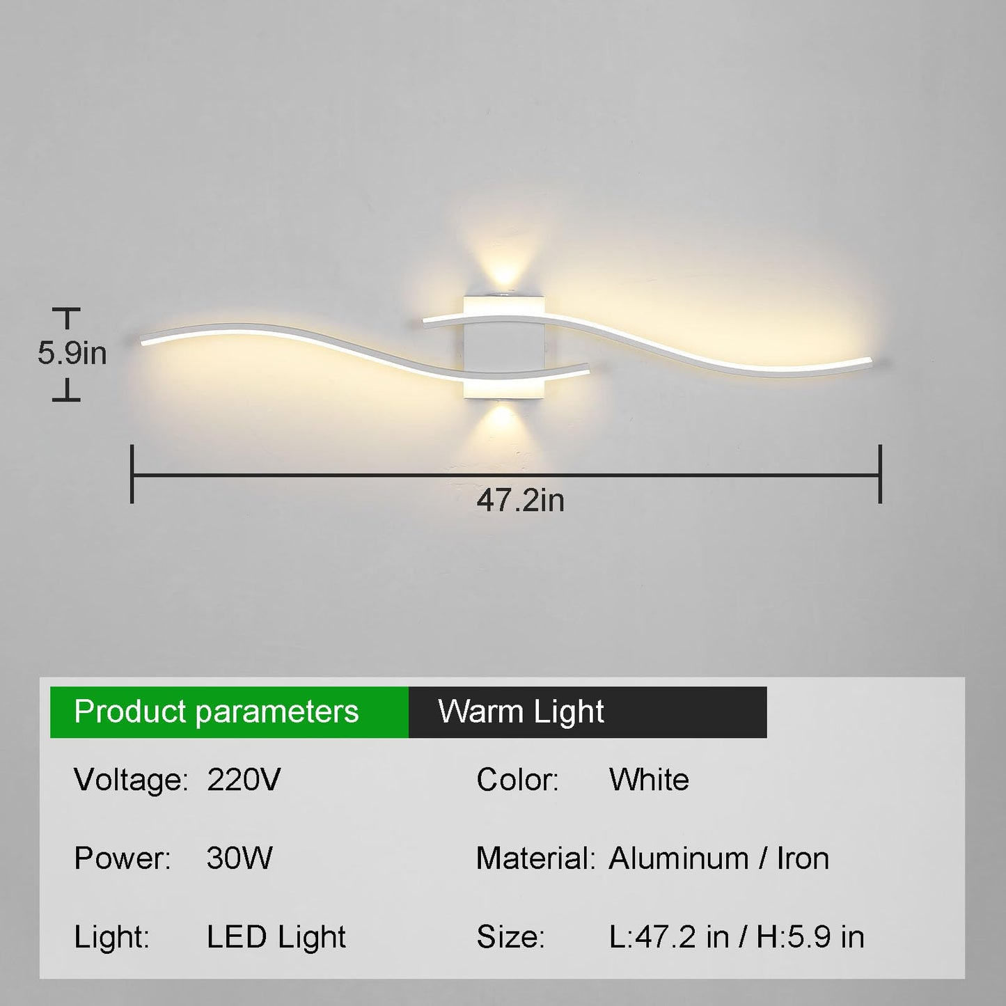 Modern LED Wall Light Linear Acrylic Bar Sconce Indoor Bedroom Living Room