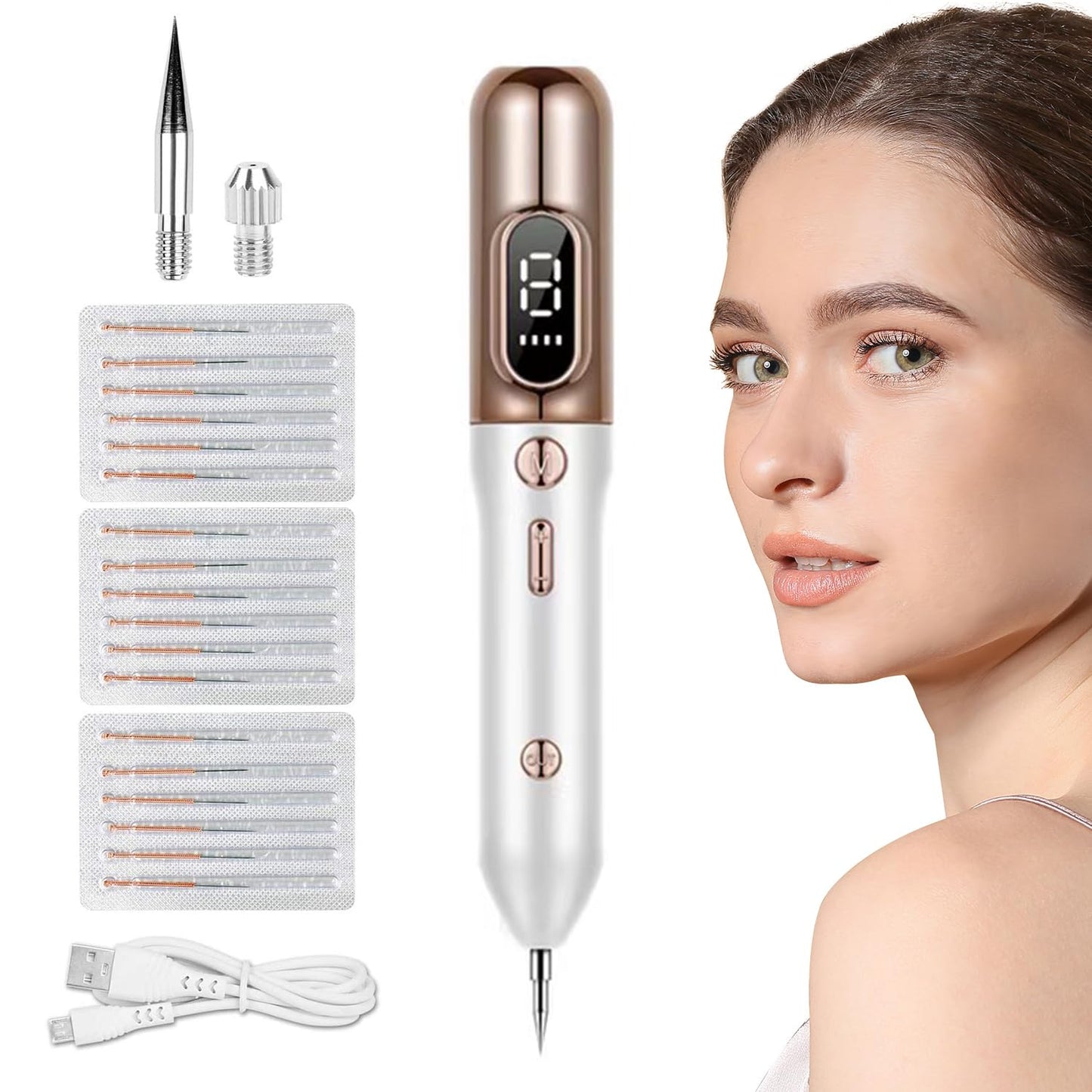 Skin Tag Remover Pen Rechargeable 9 Level with LED Spotlight