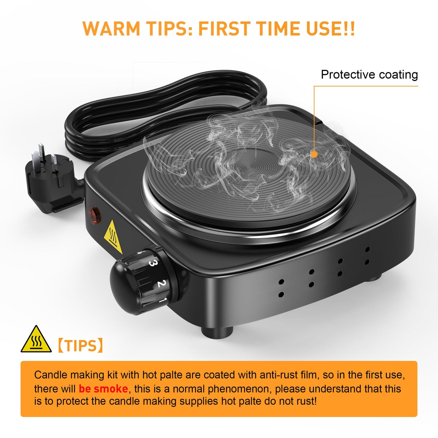 DIY Candle Making Kit 900ml Pouring Pot + Electric Hot Plate + Thermometer