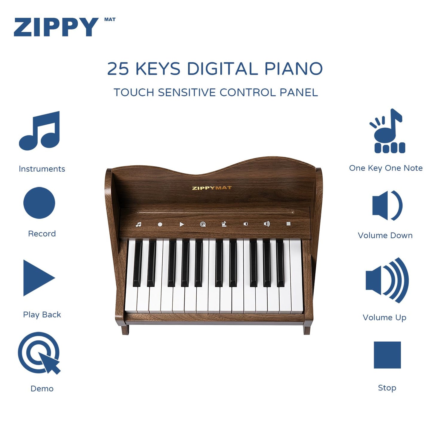 Kids Piano Keyboard 25 Keys Touch Sensitive Volume Adjustable - B0CZ1RDRPH