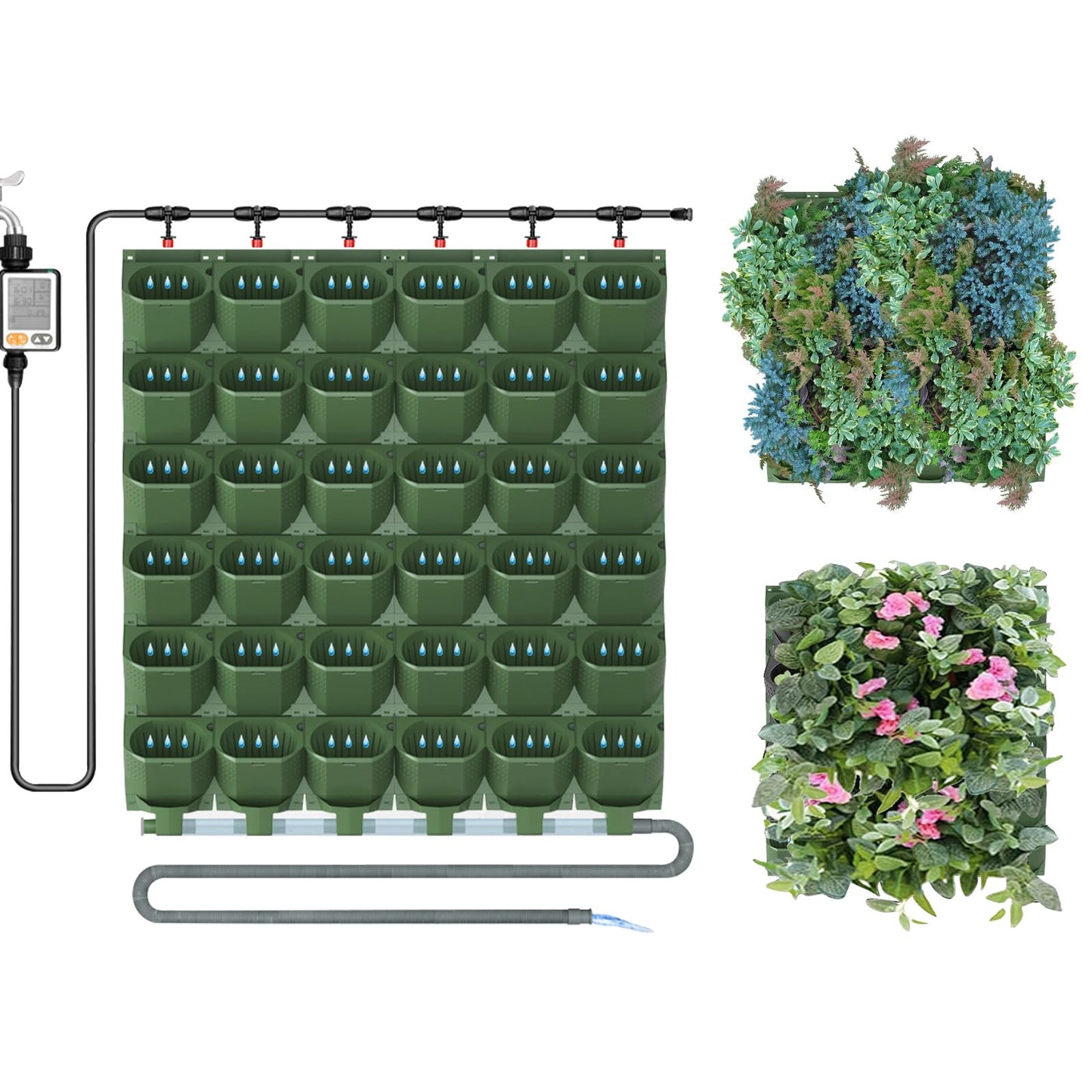Self Watering Vertical Garden Wall Planter 36 Pocket 6.3L PP Auto Irrigation