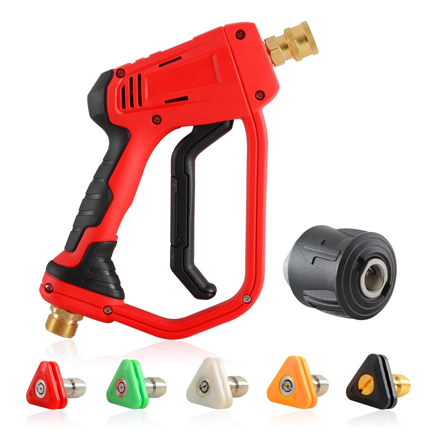 4000PSI High Pressure Washer Gun with 5 Nozzle Tips M22 14mm Connector