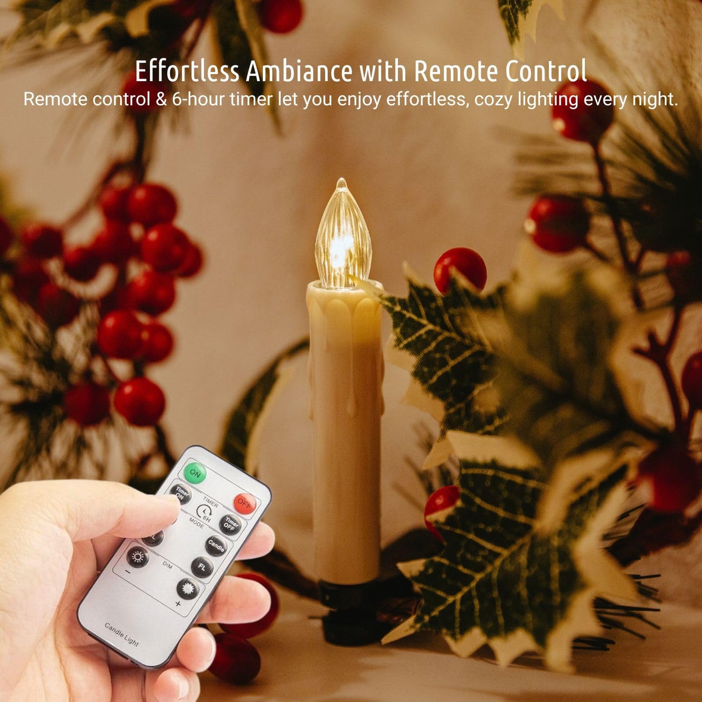 30 LED Flameless Candles Battery Operated Waterproof Timer Christmas Set