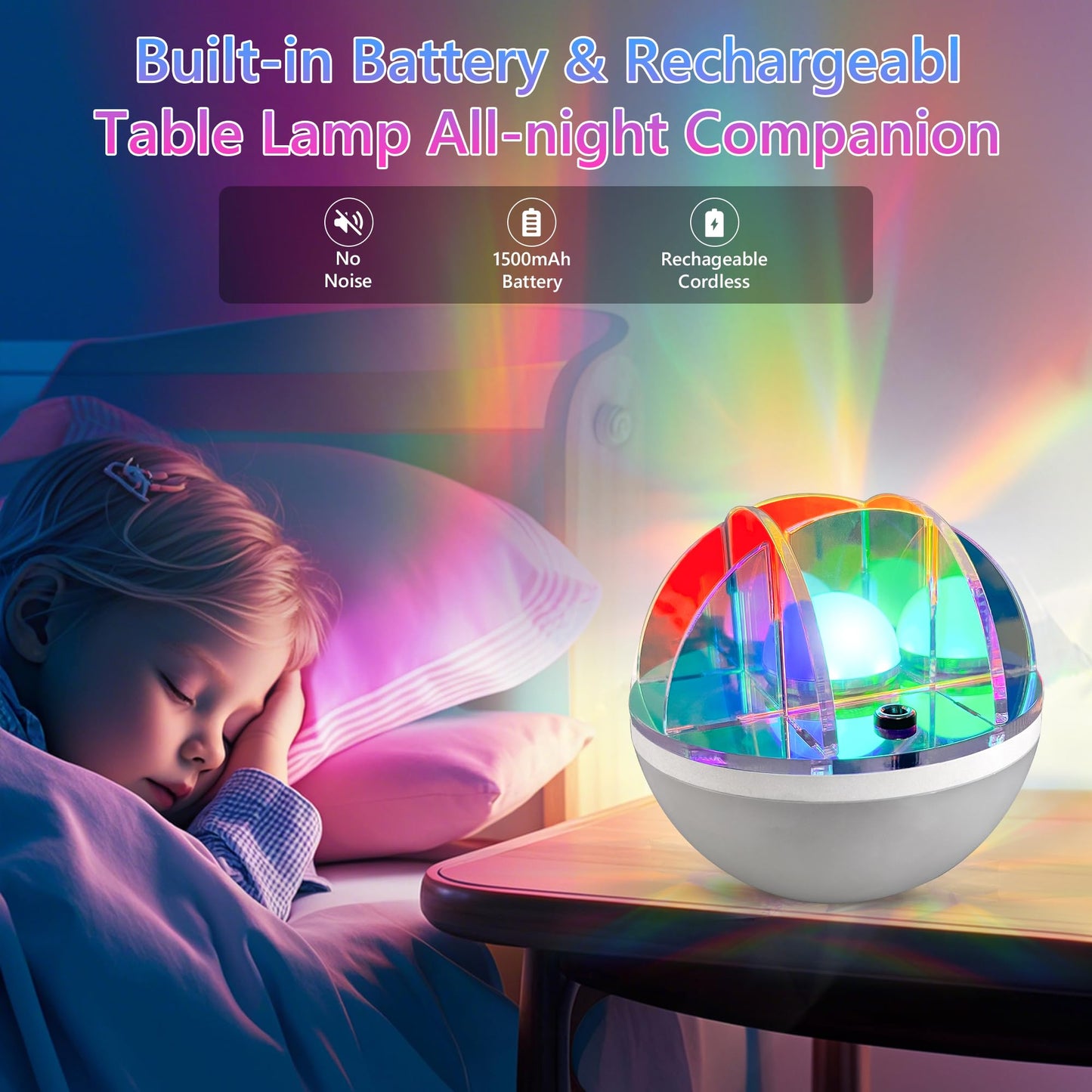 Aurora Roly-Poly Night Light RGB Mood Lamp - Adjustable Brightness, Multicolour