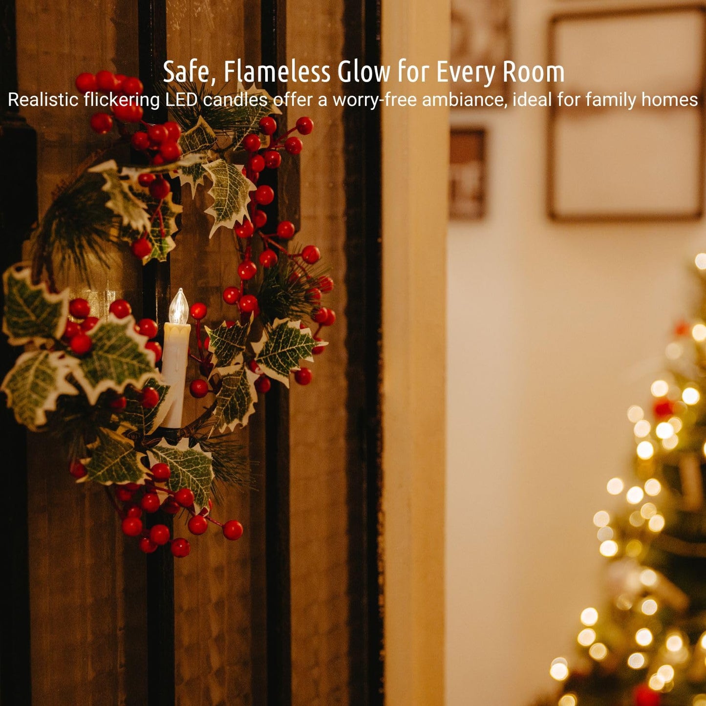 30 LED Flameless Candles Battery Operated Waterproof Timer Christmas Set