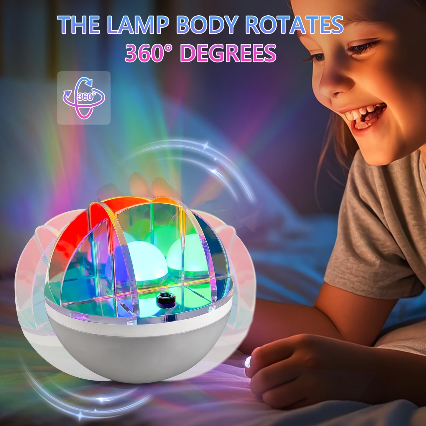 Aurora Roly-Poly Night Light RGB Mood Lamp - Adjustable Brightness, Multicolour