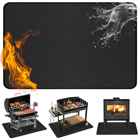 BBQ Floor Protection Mat Fireproof Heat Resistant 150x100cm Deck Patio Grill