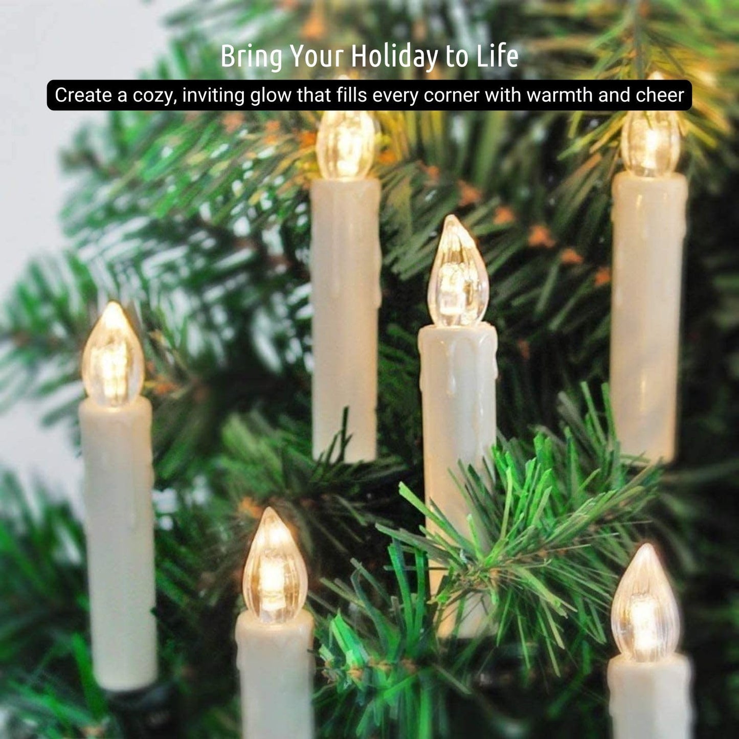 30 LED Flameless Candles Battery Operated Waterproof Timer Christmas Set