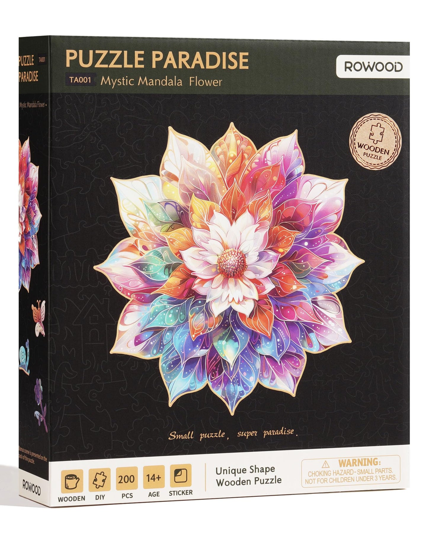 200 Piece Mandala Flower Jigsaw Puzzle for Adults & Kids Educational