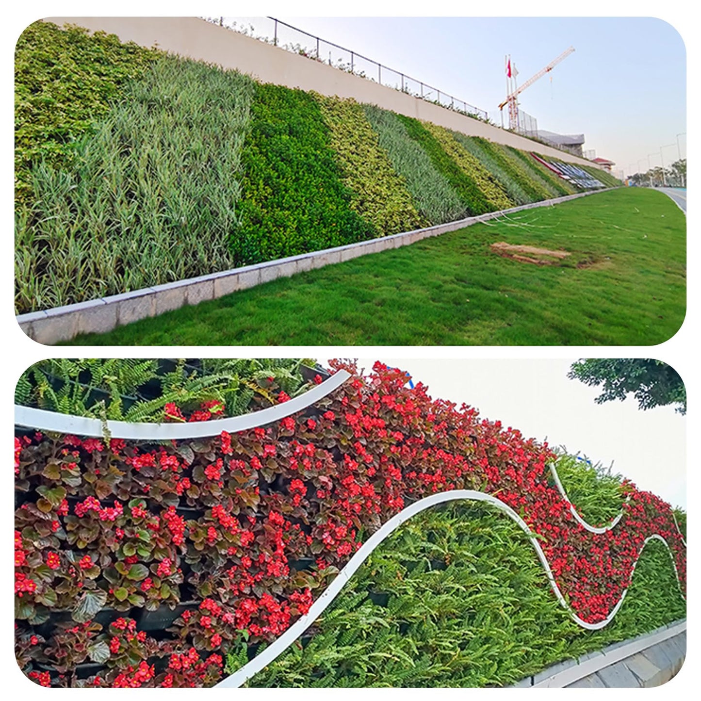 Self Watering Vertical Pocket Garden Wall Planter 18pcs Hanging Bags Green