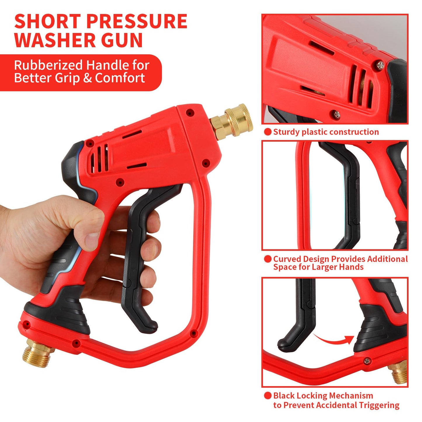 4000PSI High Pressure Washer Gun with 5 Nozzle Tips M22 14mm Connector