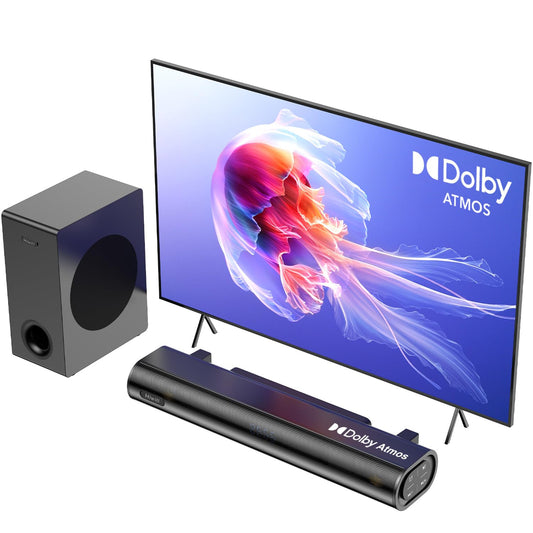 200W 2.1 Channel Dolby Atmos Soundbar with Subwoofer, eARC/ARC/Bluetooth