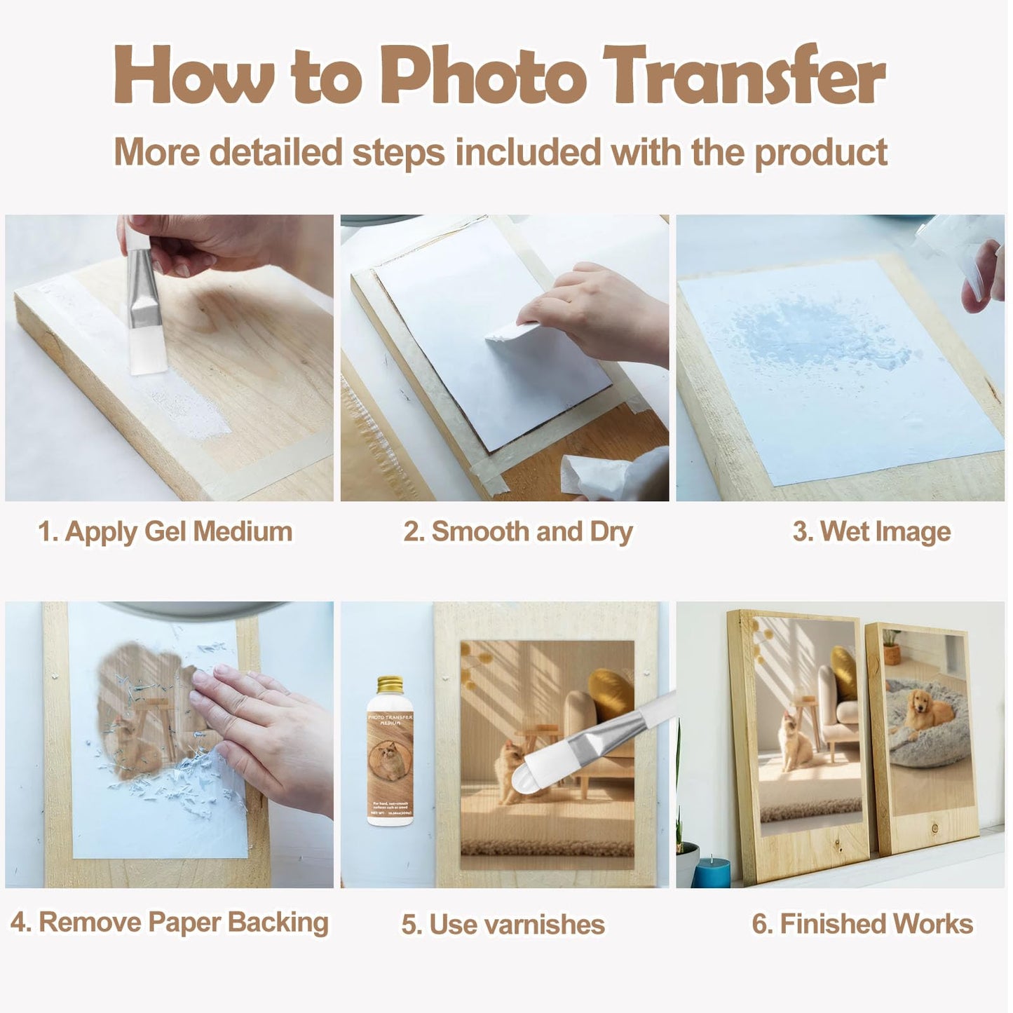 Mont Marte Photo Transfer Medium 300ml – Image Transfer for Canvas Wood