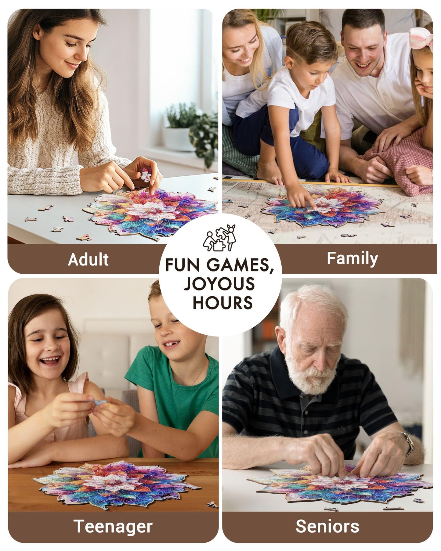 200 Piece Mandala Flower Jigsaw Puzzle for Adults & Kids Educational