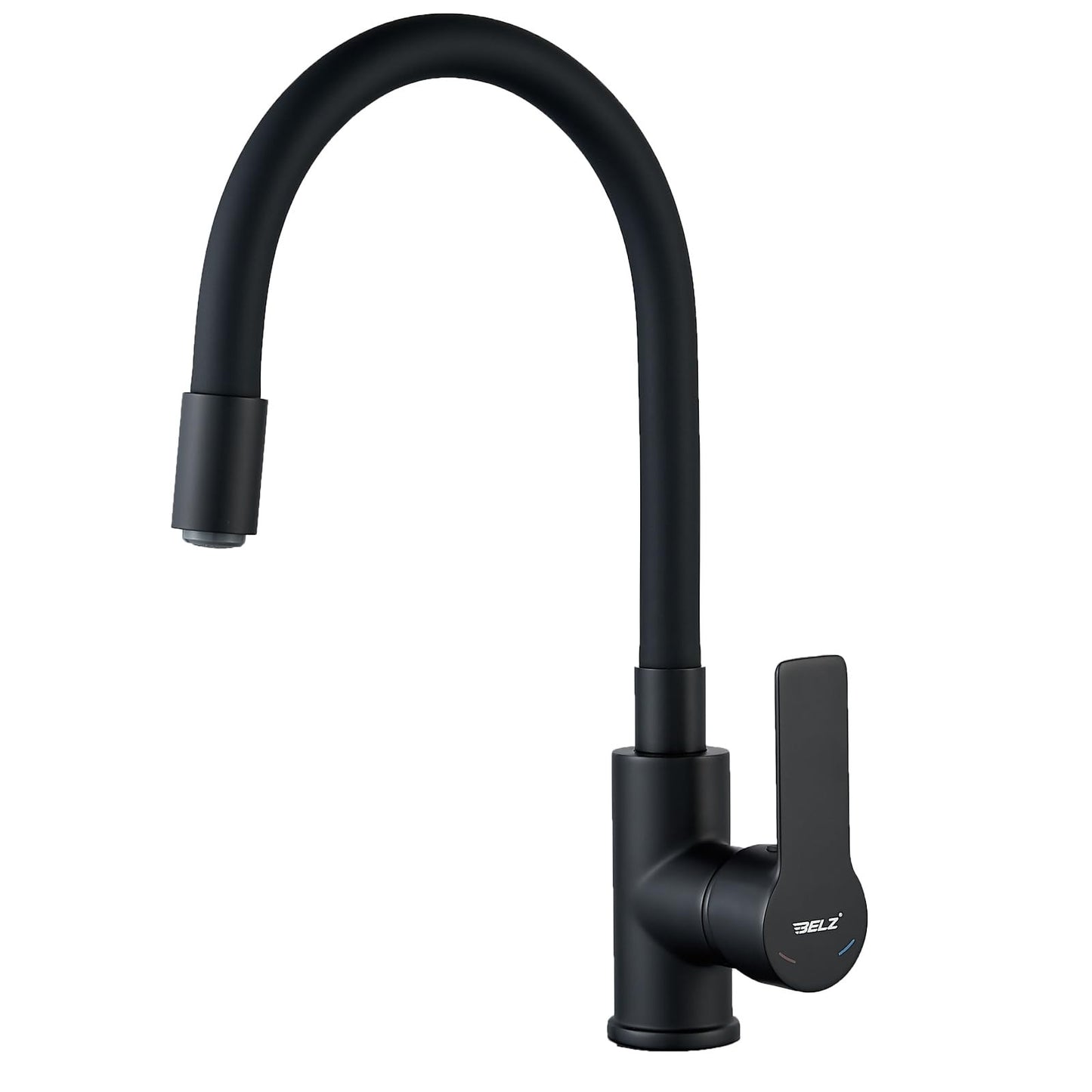 Flexible Kitchen Sink Mixer Tap 360 Swivel Hose, Single Lever, Black/Chrome