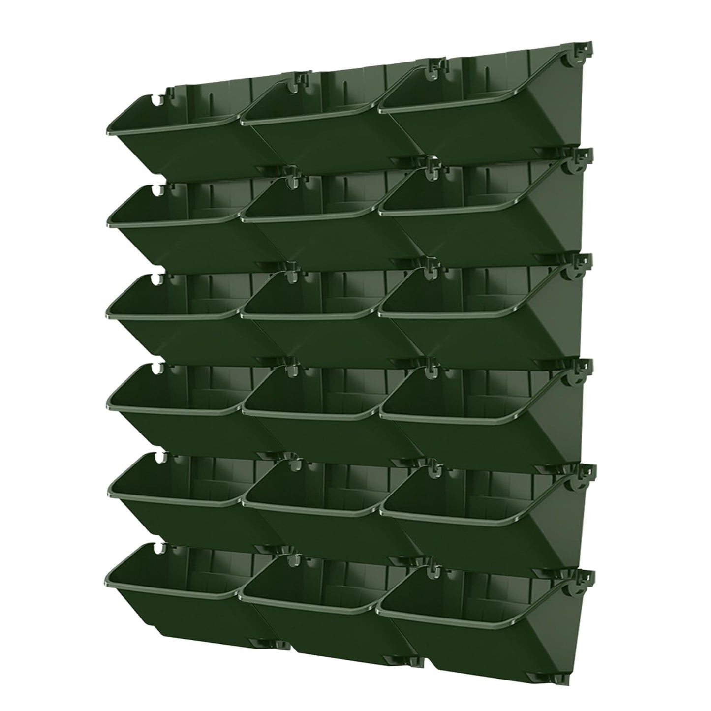 Self Watering Vertical Pocket Garden Wall Planter 18pcs Hanging Bags Green