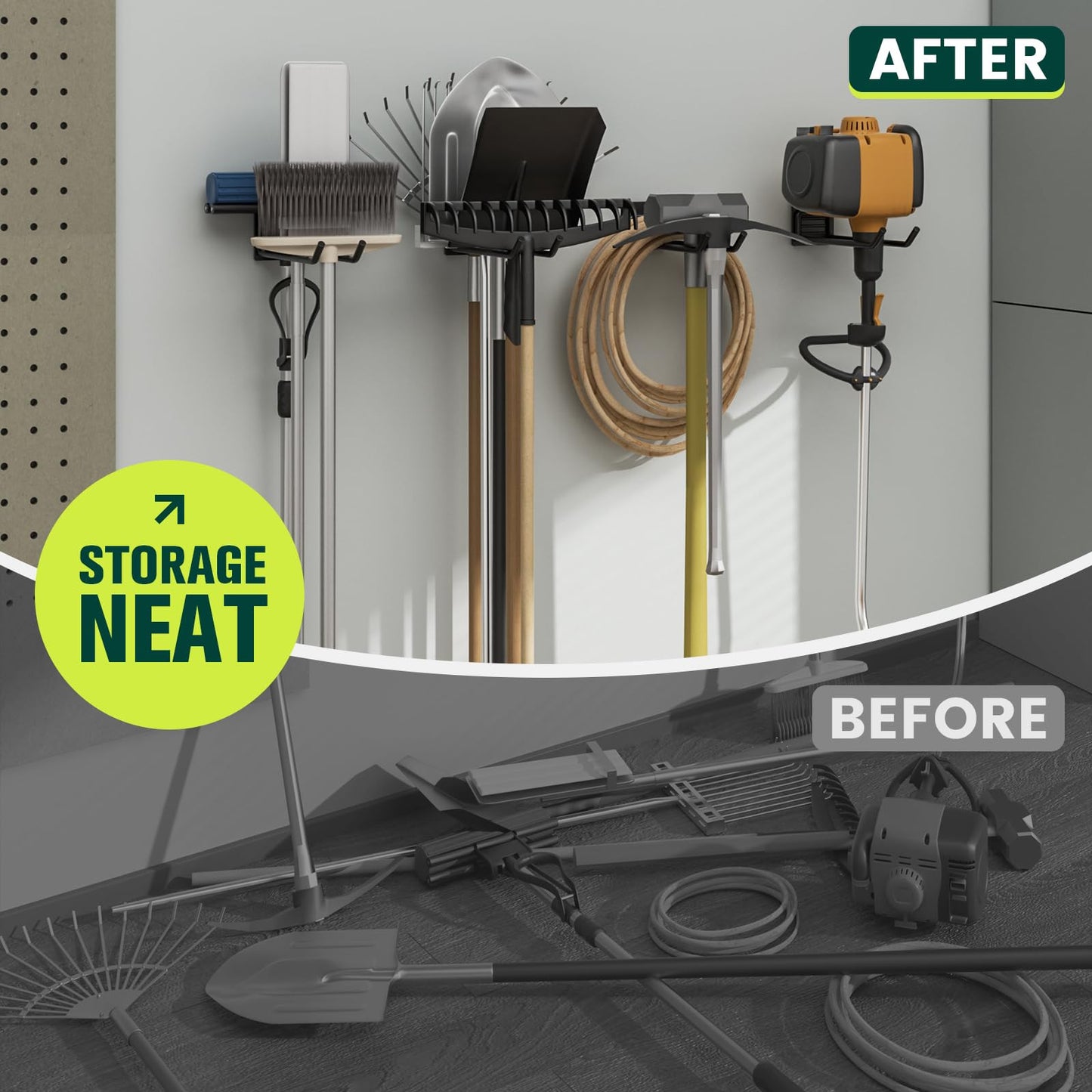 Wall-Mounted Garage Storage Hooks (8 Pack)