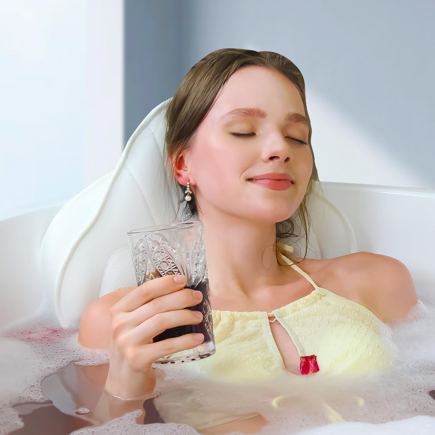 Luxury Full Body Bath Pillow Spa Cushion Headrest Neck Back Support