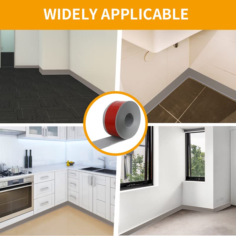 Self Adhesive Skirting Board Trim Flexible PVC Waterproof Wall Floor