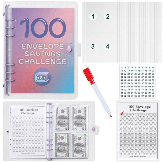 100 Envelopes Money Saving Challenge Binder 2025 • Cash Envelope Budget System