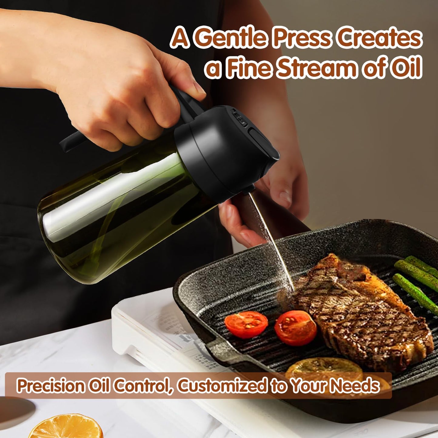 YARRAMATE 16oz Light‑Blocking Dark Oil Sprayer For Cooking Bottle